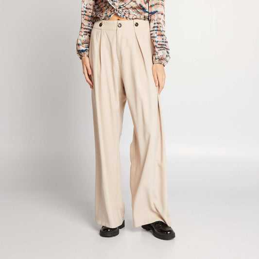 Pantalon large Beige