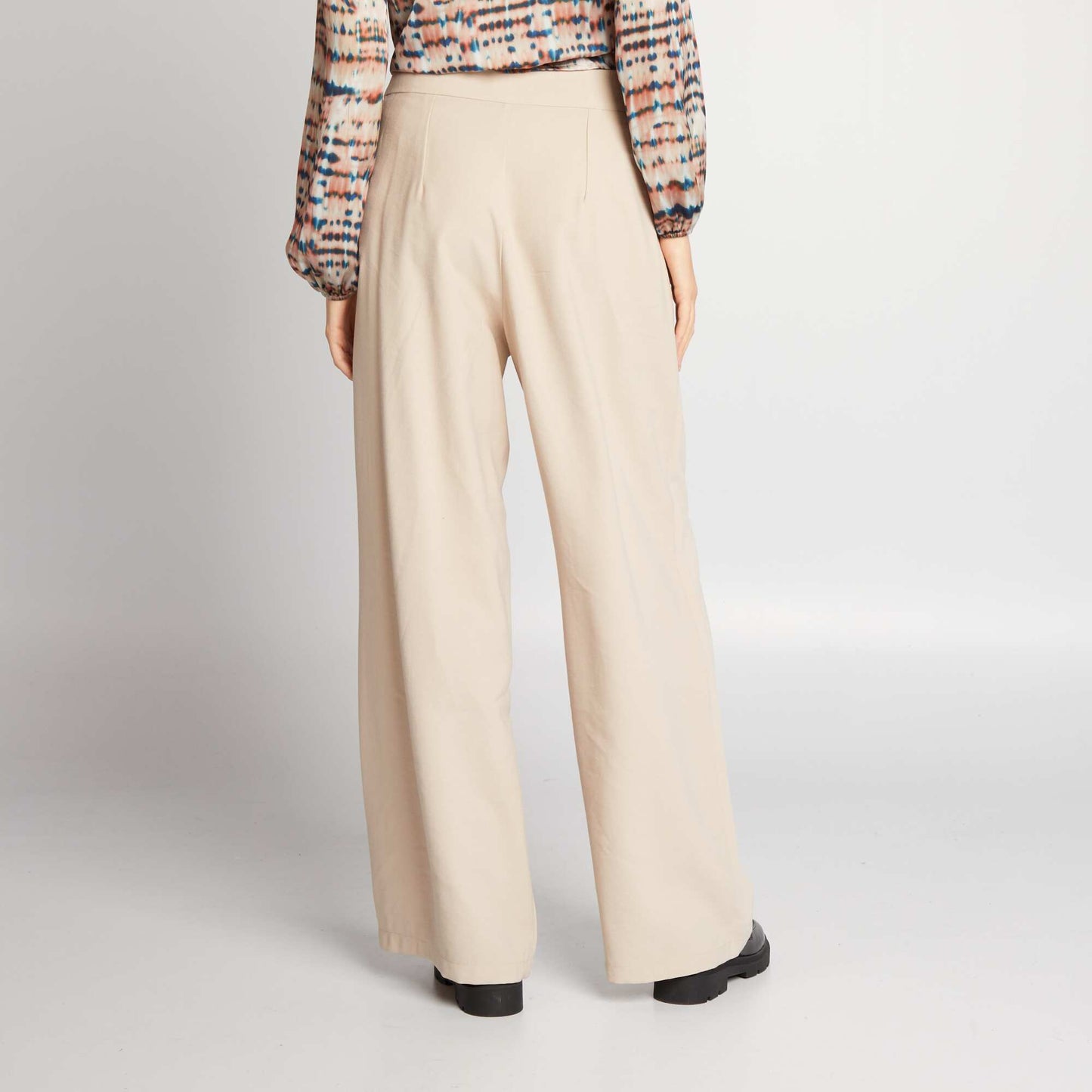 Pantalon large Beige