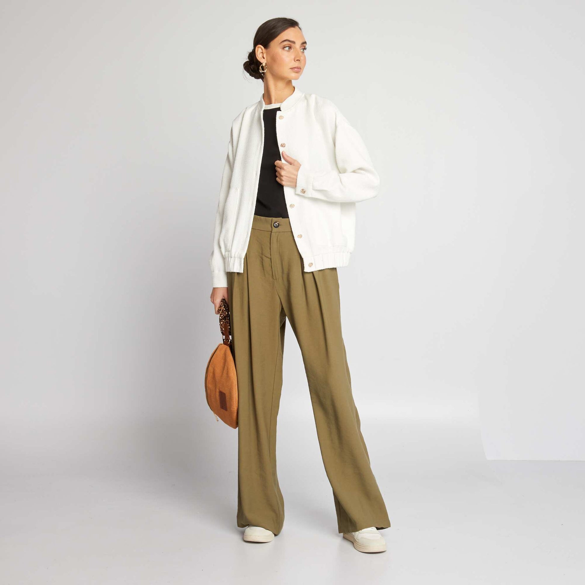 Pantalon large Vert