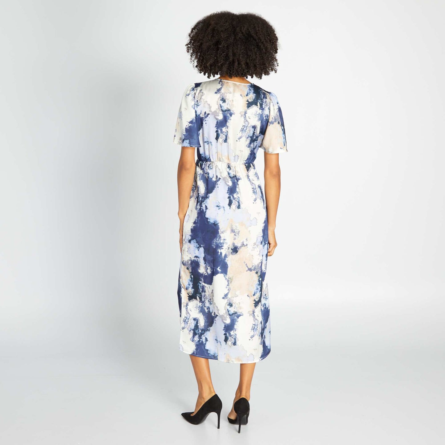 Robe midi tye and dye Bleu