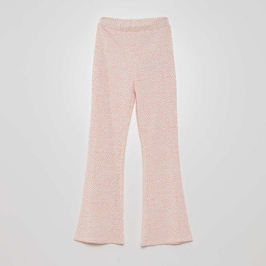 Legging bootcut Blanc/corail