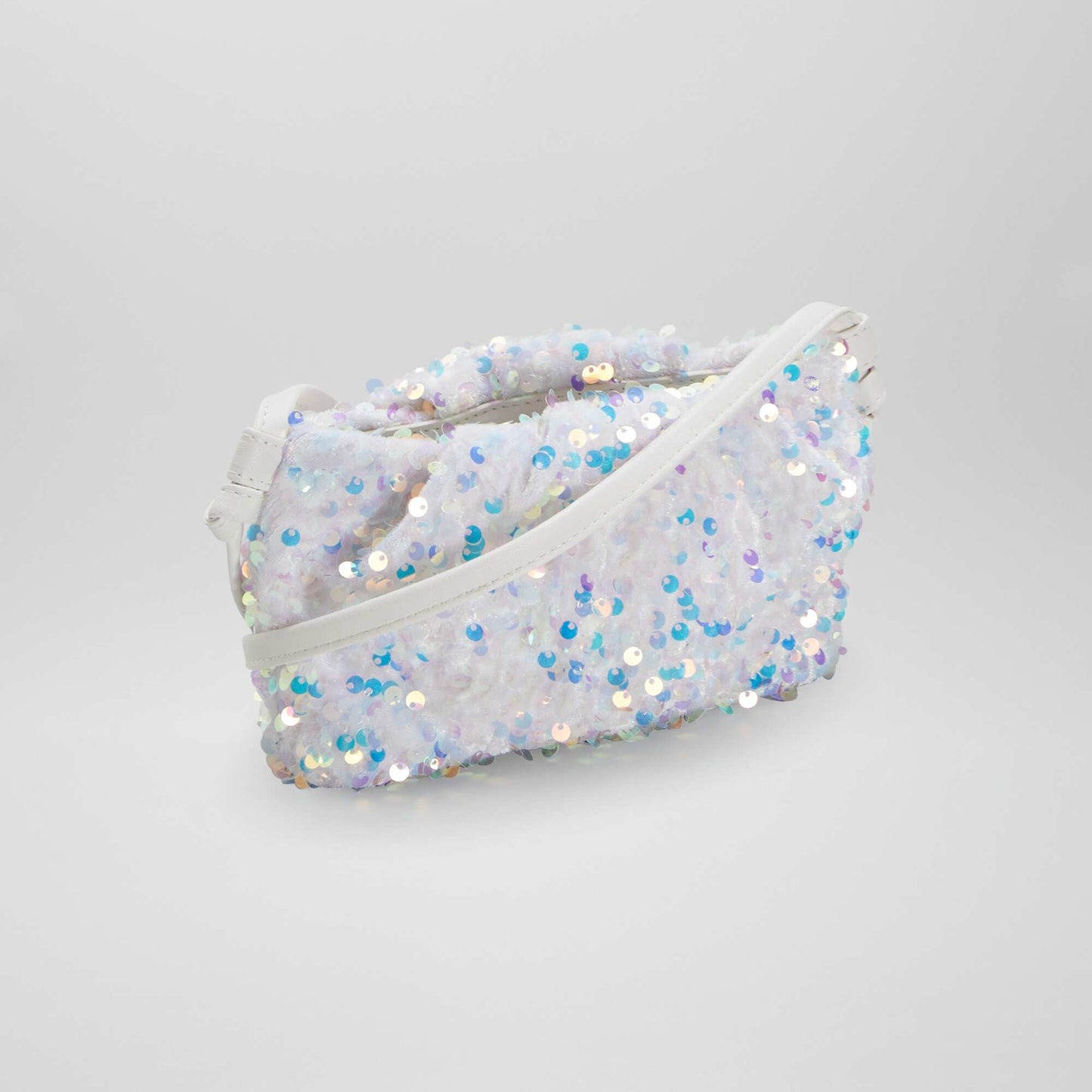 Sac bandouli re sequins Blanc iris