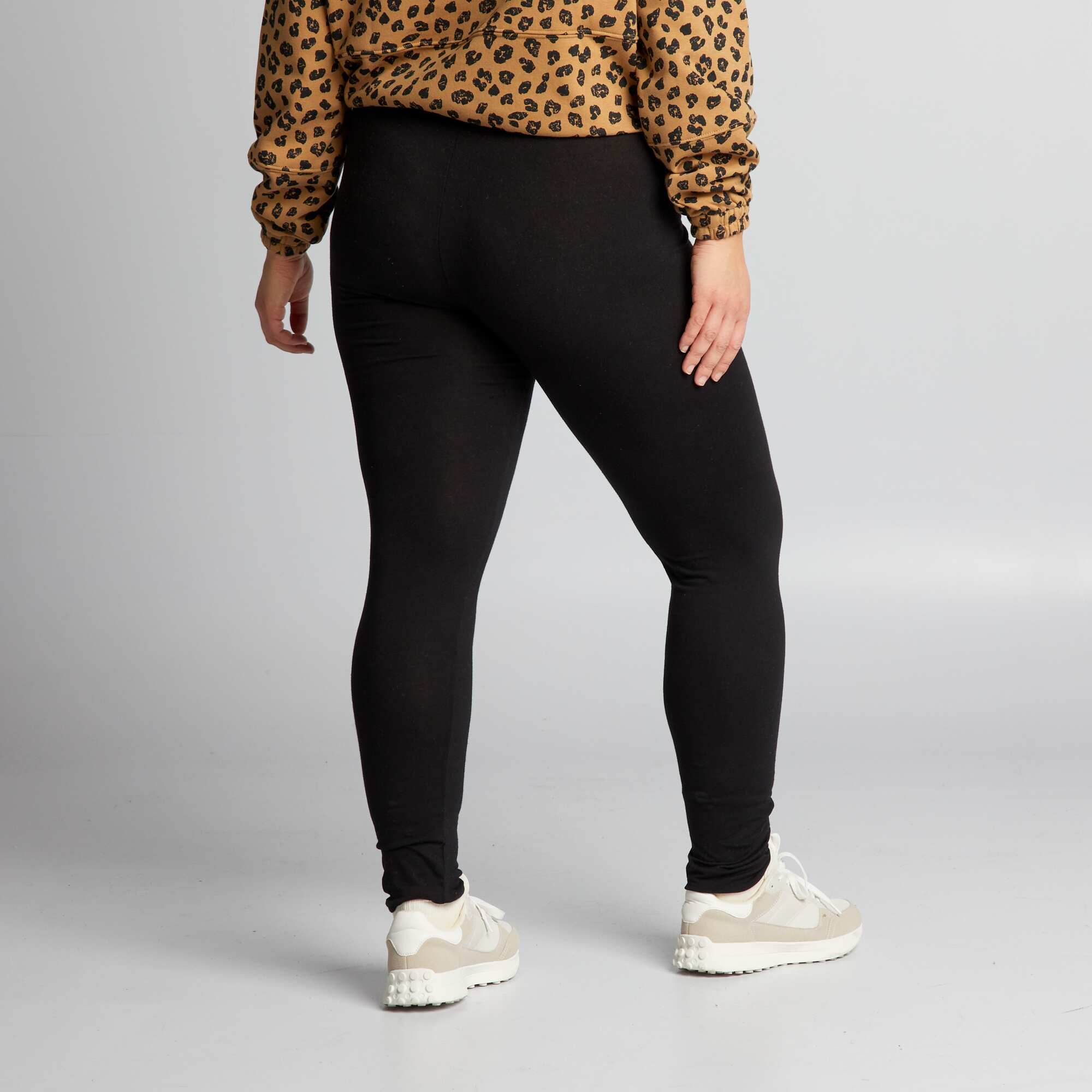 Legging long en coton noir Kiabi Alg rie