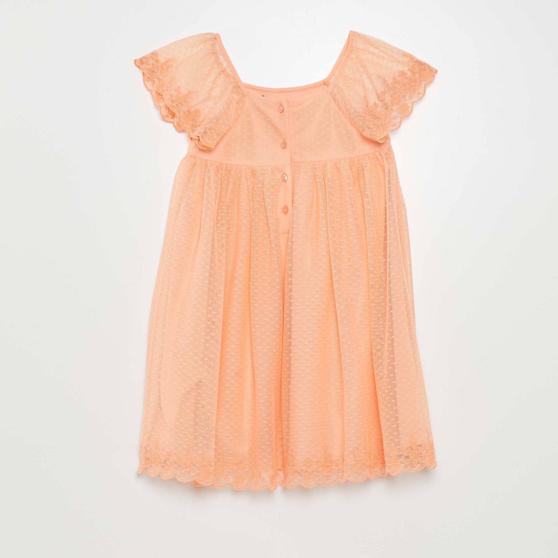 Robe trap ze en tulle plumetis Orange