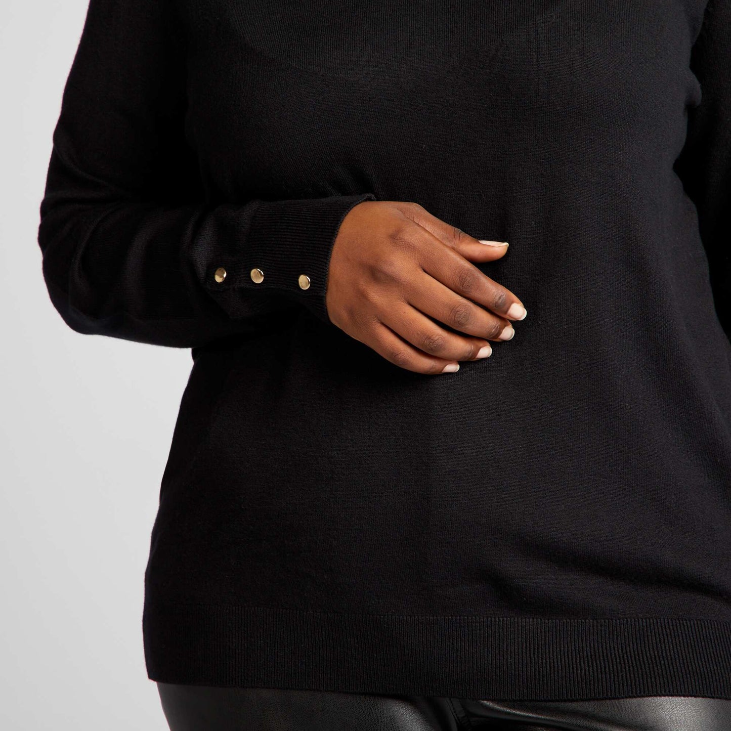 Pull en maille douce ultra-stretch noir