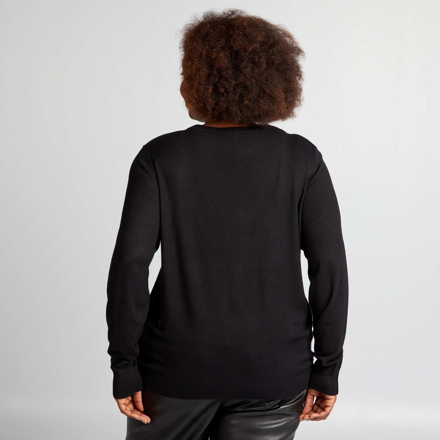 Pull en maille douce ultra-stretch noir