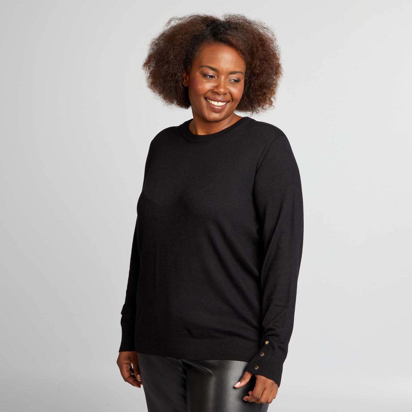 Pull en maille douce ultra-stretch noir