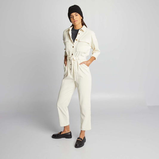 Combinaison en velours c tel e Ecru