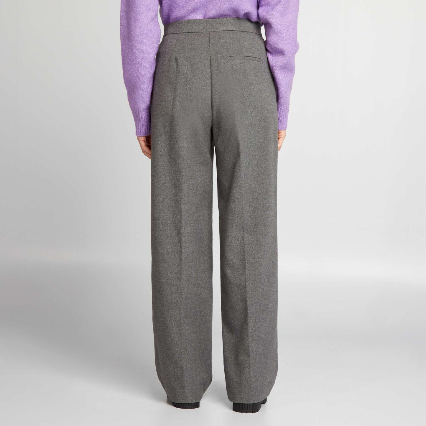 Pantalon imitation lainage Gris