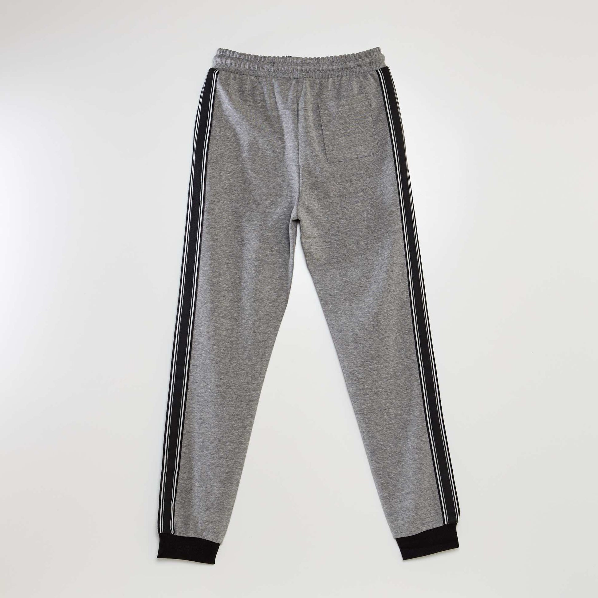 Pantalon jogging en interlock avec biais contrast Gris