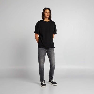 Pantalon denim slim 5 poches Gris
