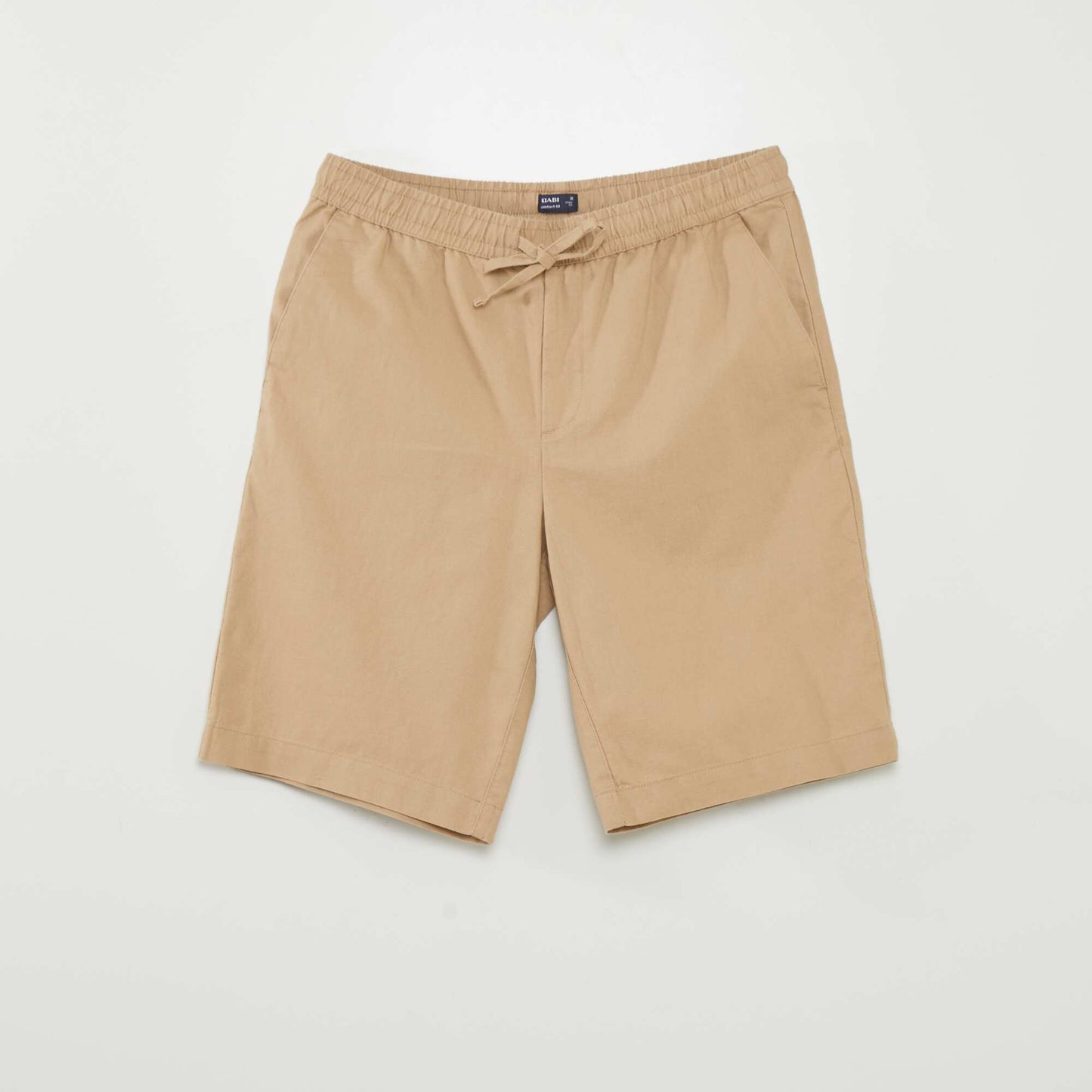 Bermuda chino large avec lin Beige