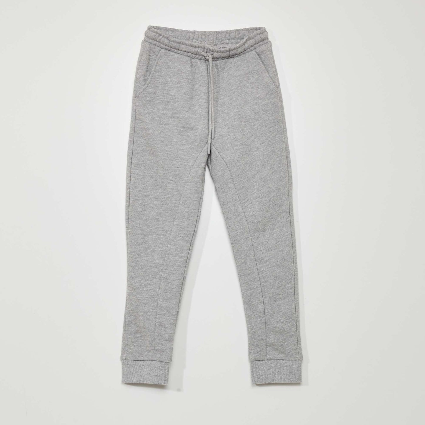 Pantalon jogging en french terry avec coutures Gris chiné