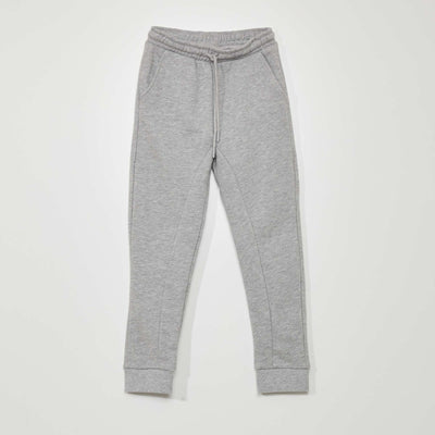 Pantalon jogging en french terry avec coutures Gris chin
