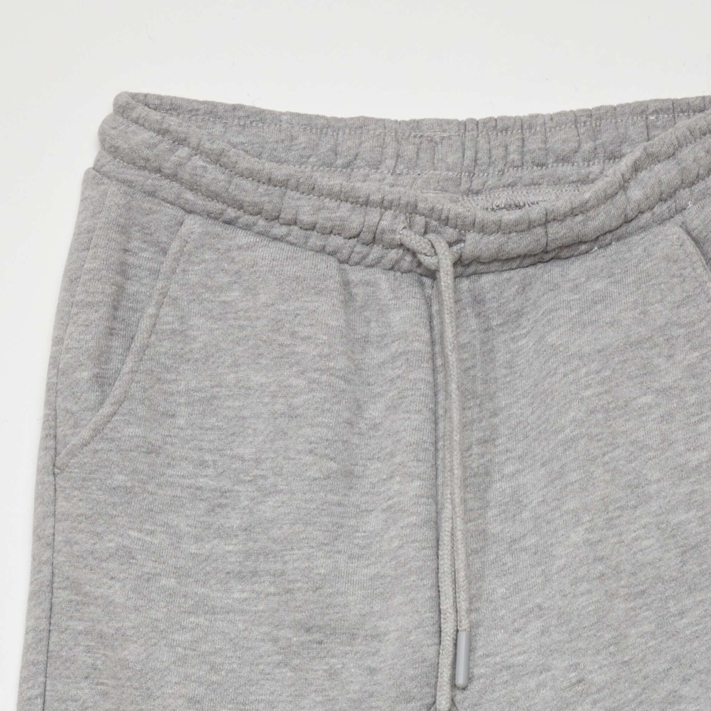 Pantalon jogging en french terry avec coutures Gris chiné