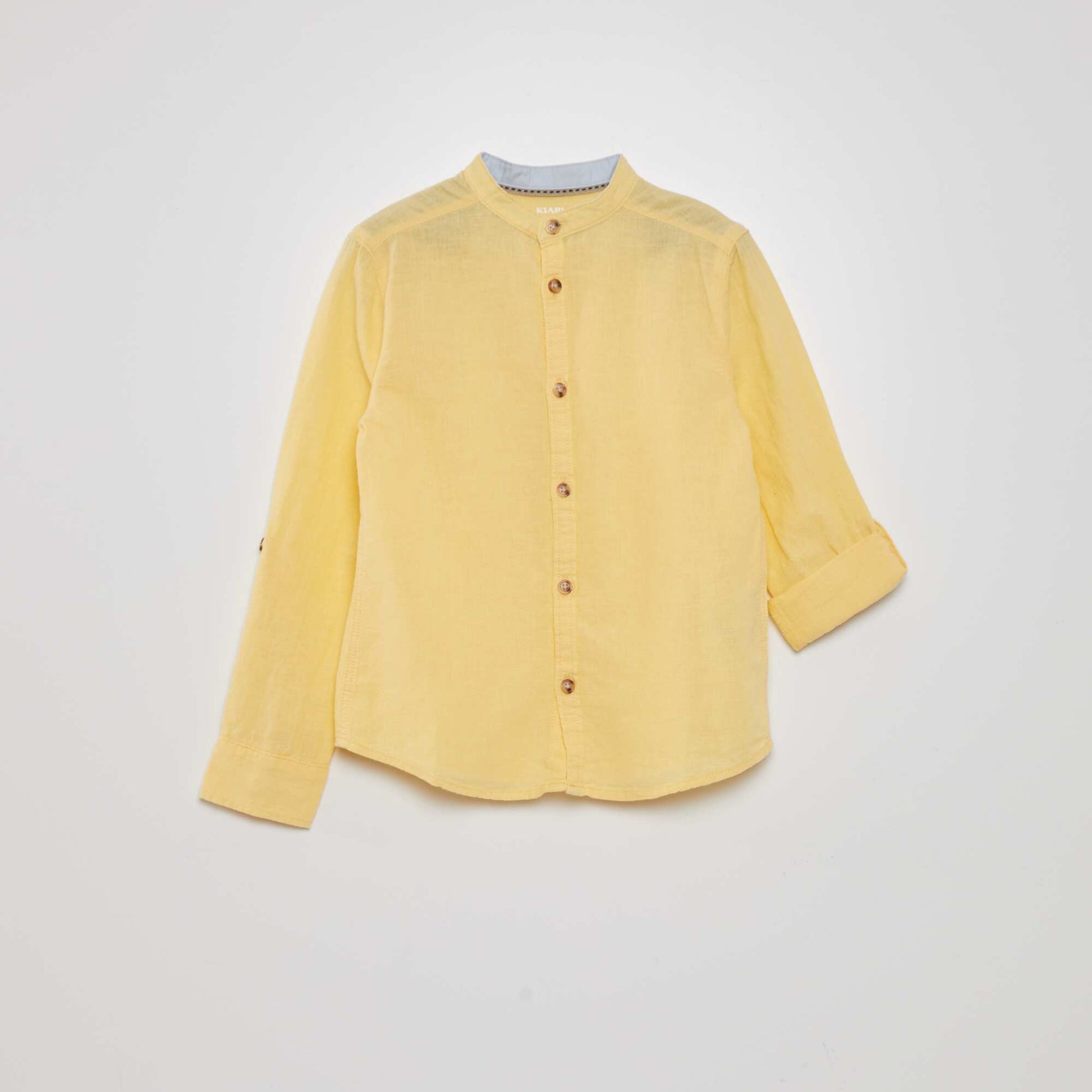 Chemise ray e en lin Jaune