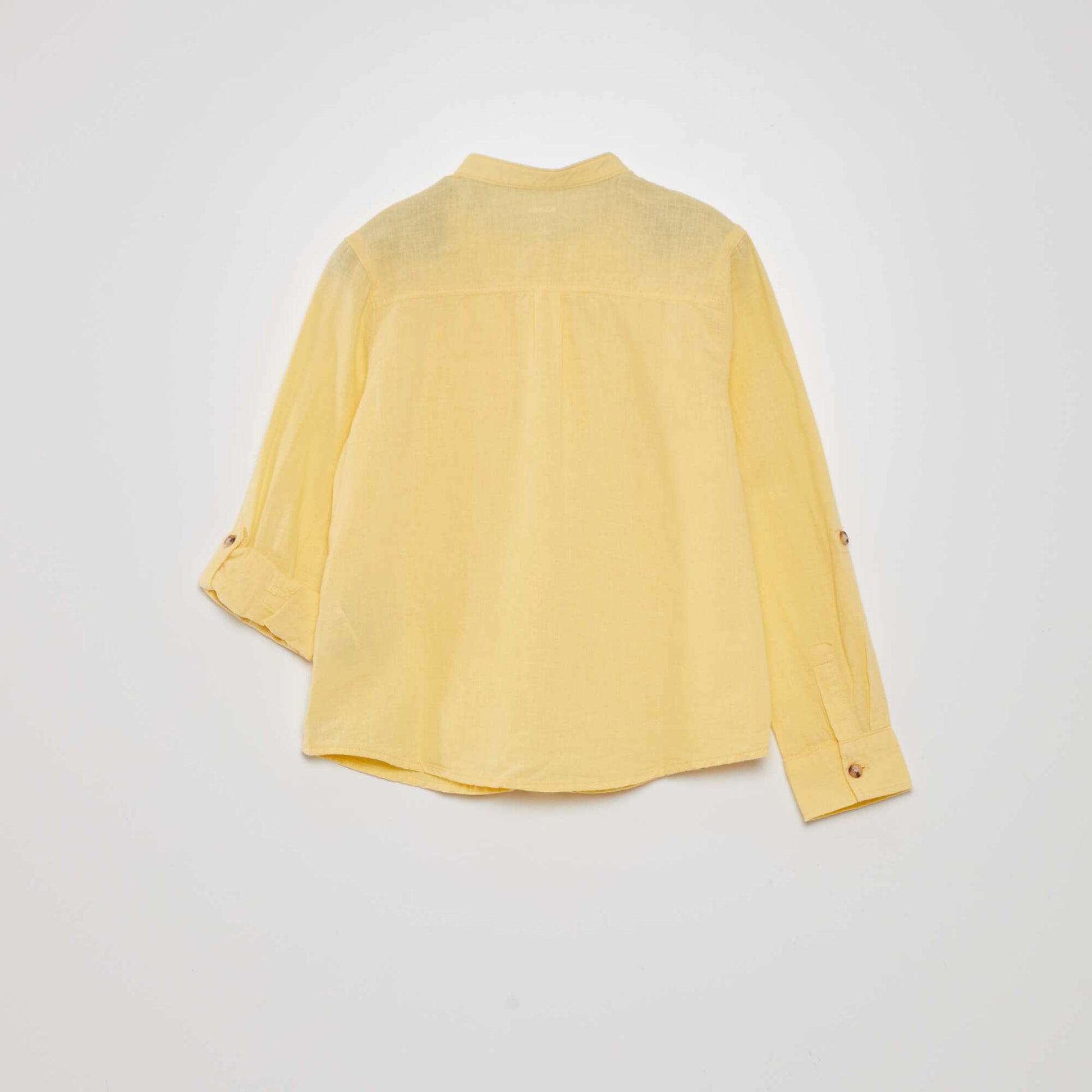 Chemise ray e en lin Jaune