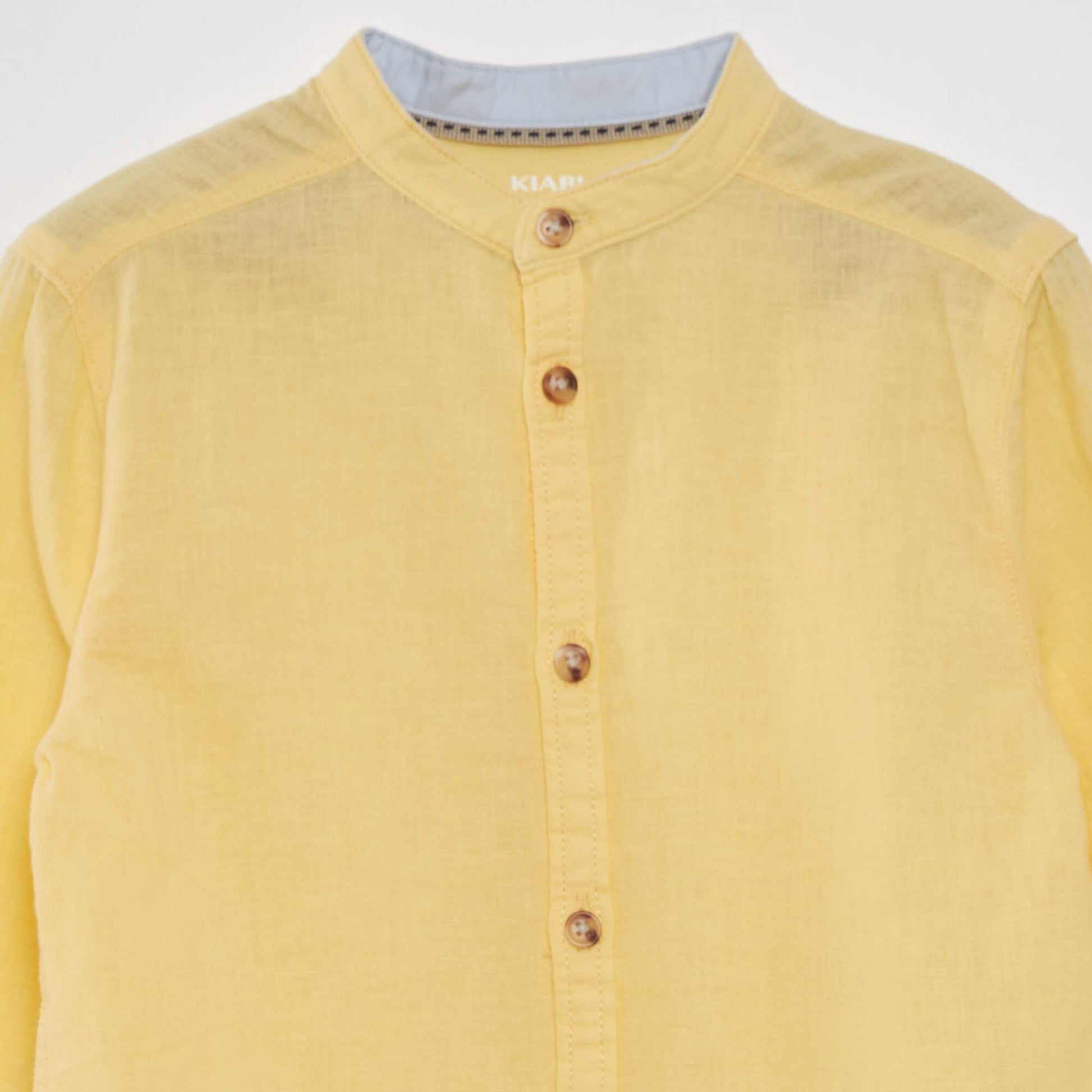 Chemise ray e en lin Jaune