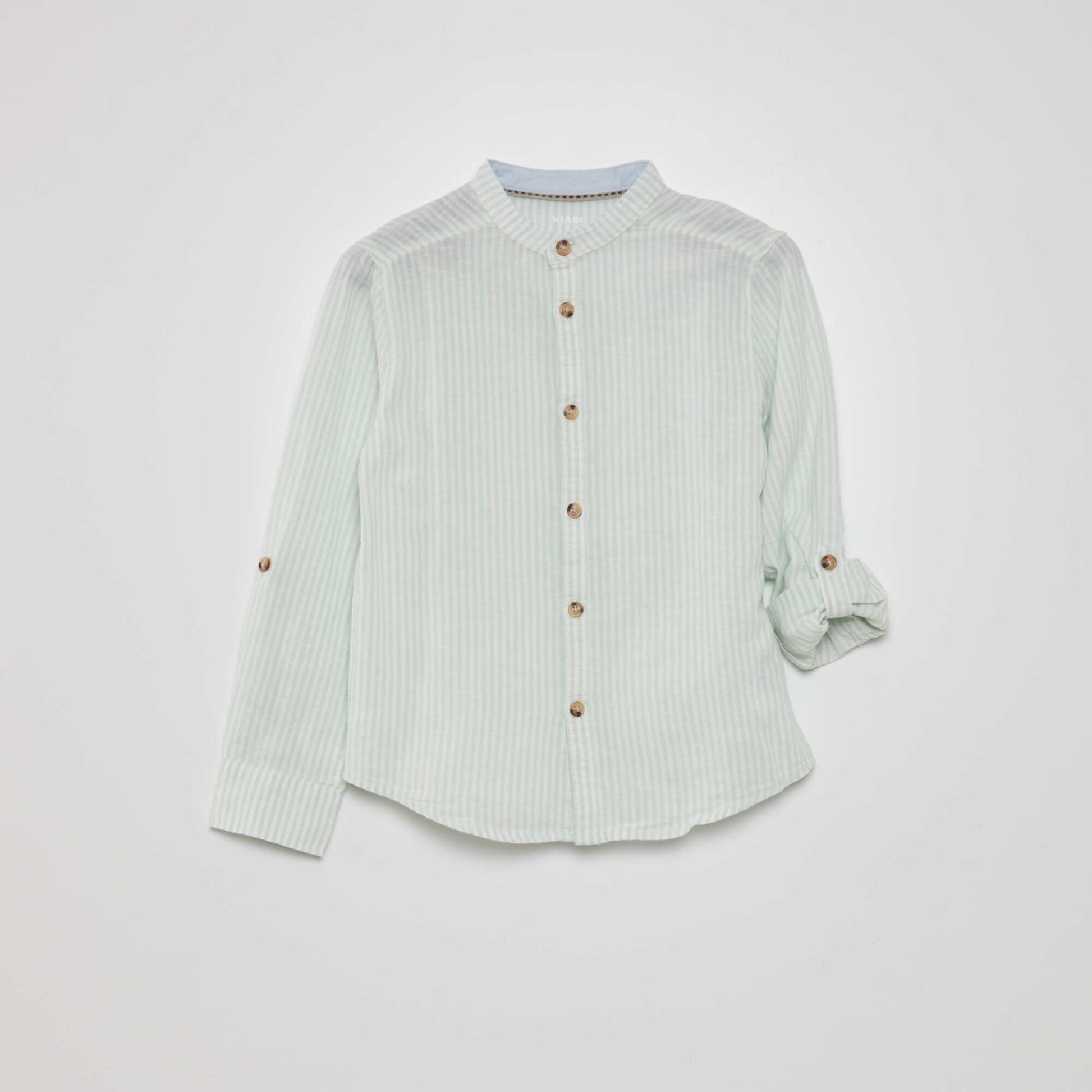 Chemise ray e en lin Vert