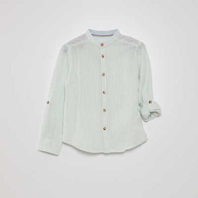 Chemise ray e en lin Vert