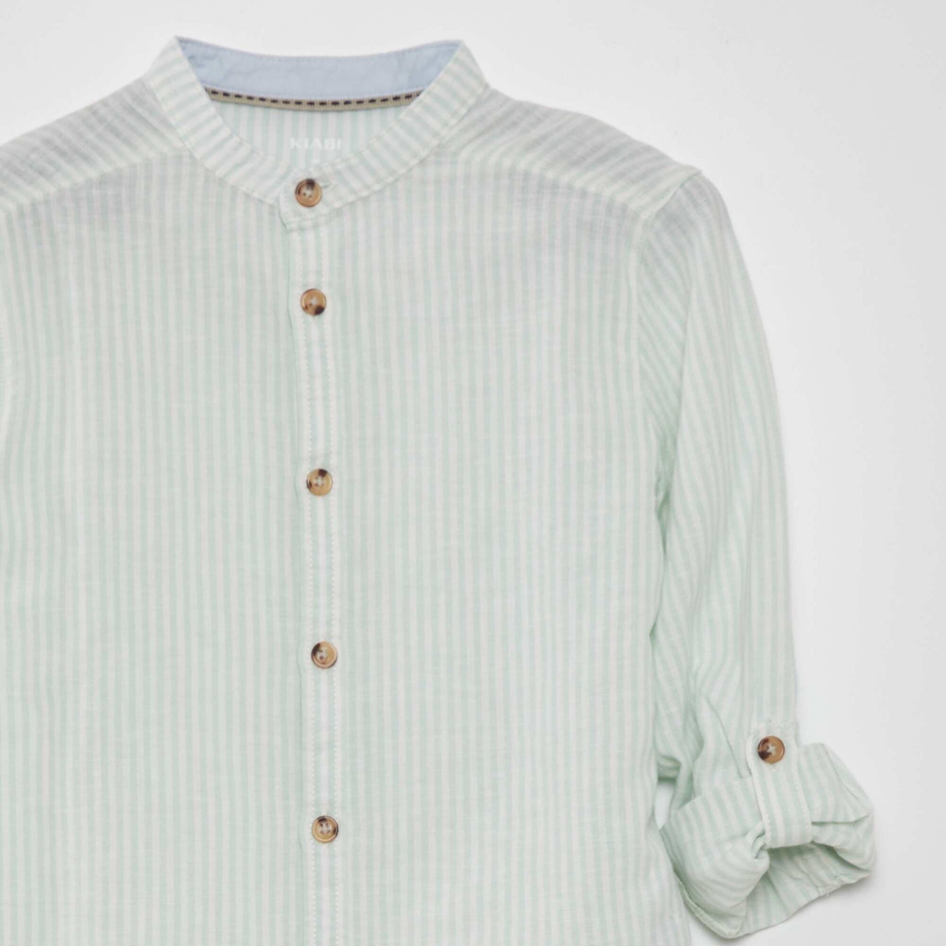 Chemise ray e en lin Vert