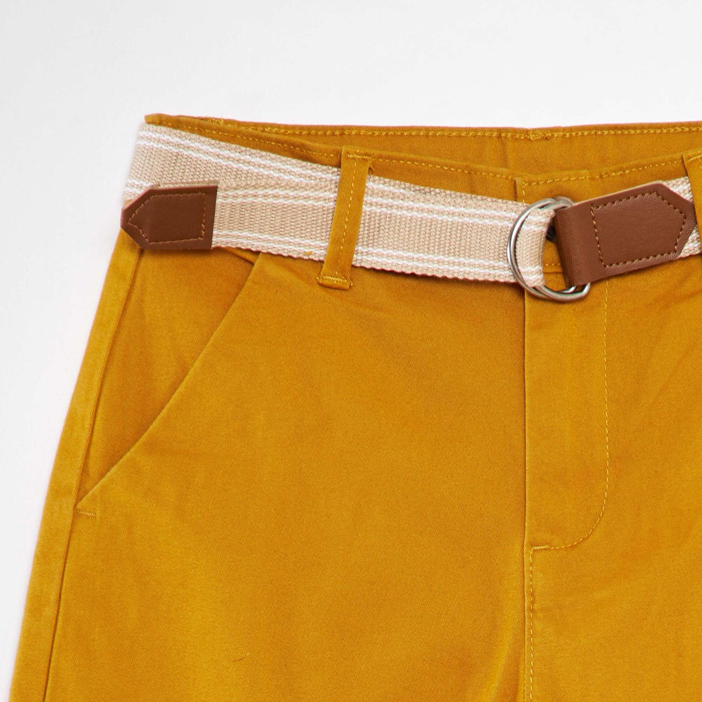 Pantalon en twill avec ceinture Camel