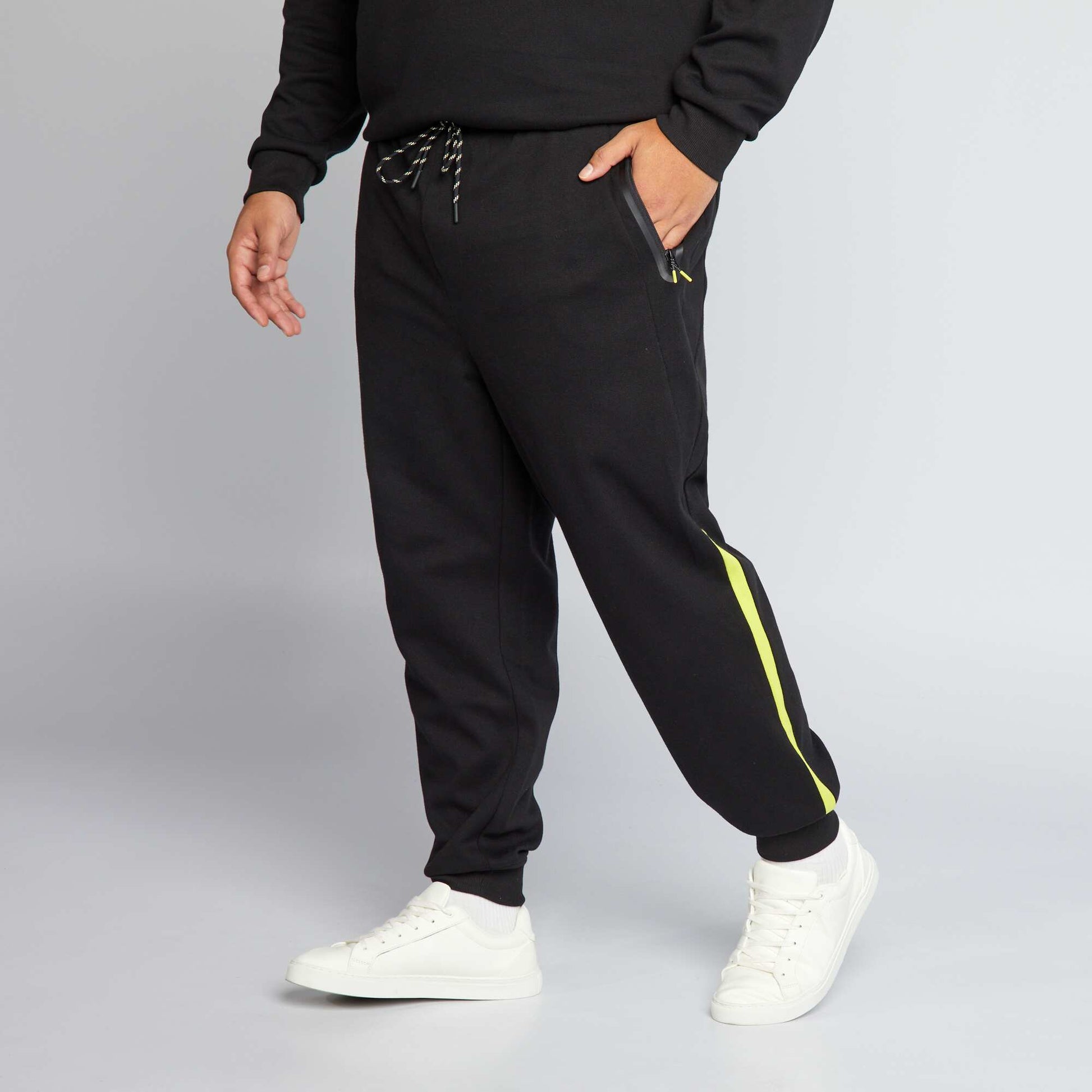 Pantalon jogging maille piqu e noir