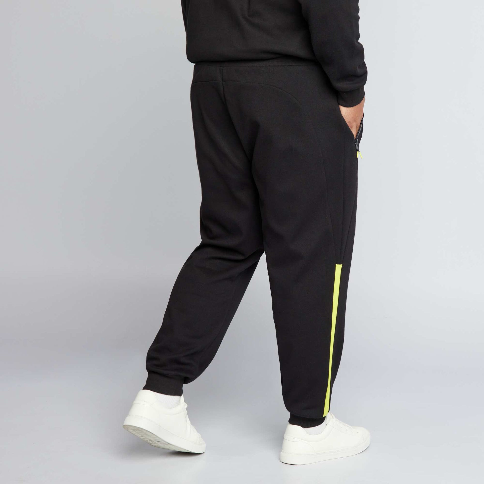 Pantalon jogging maille piqu e noir