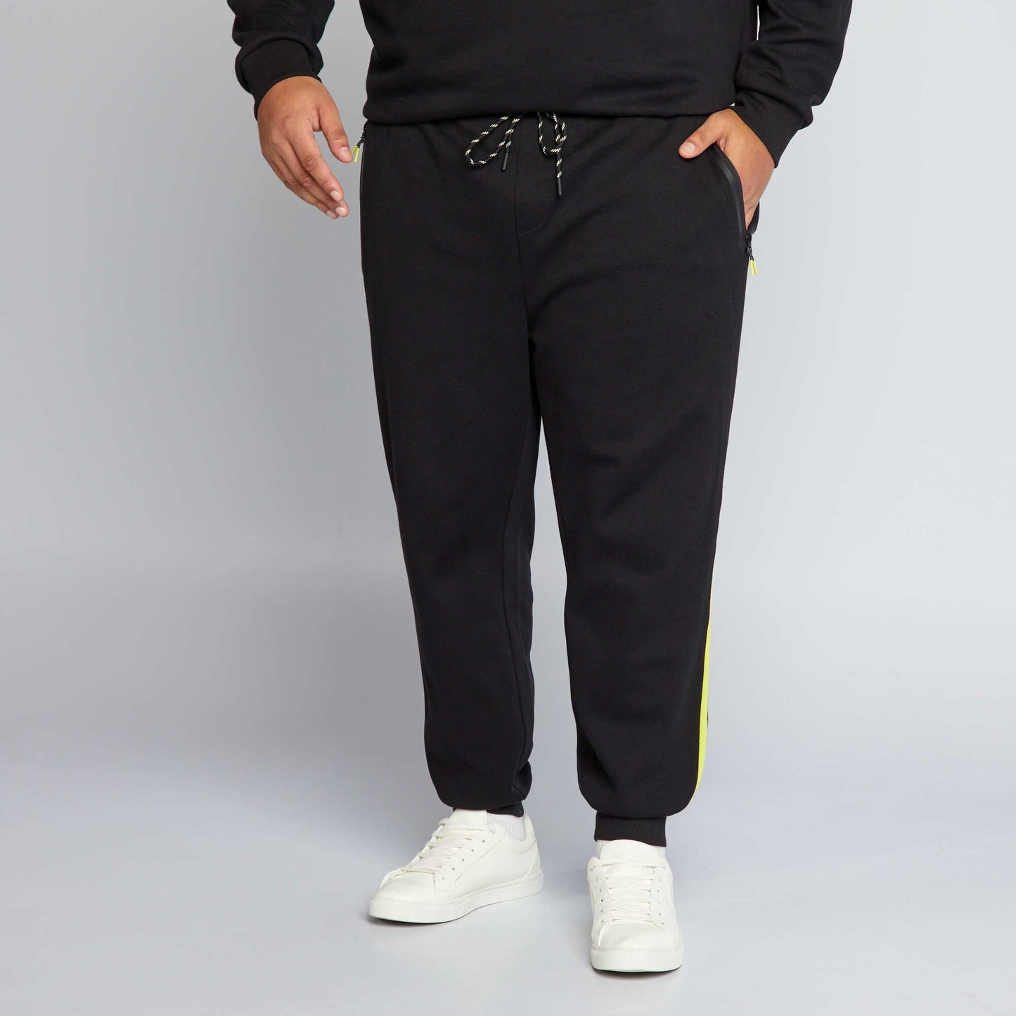 Pantalon jogging maille piqu e noir