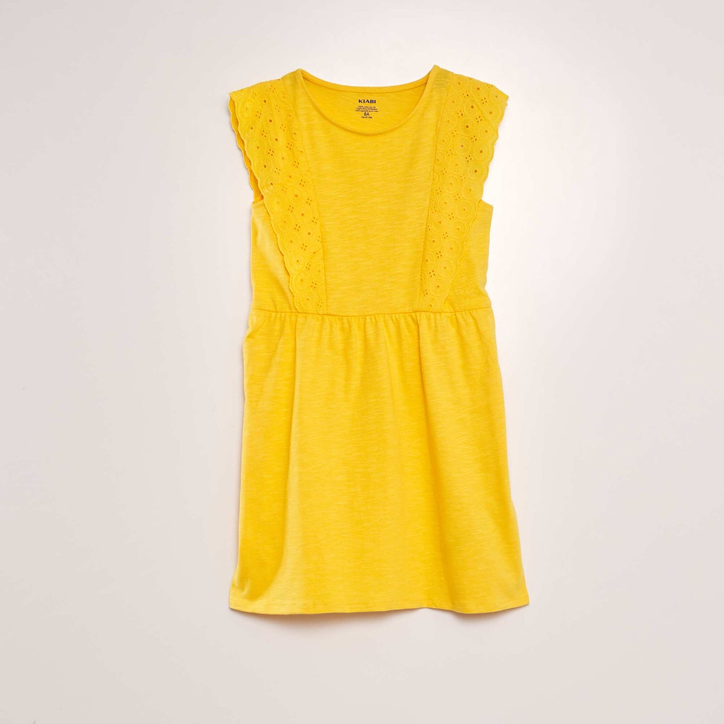 Robe avec broderies anglaises Jaune