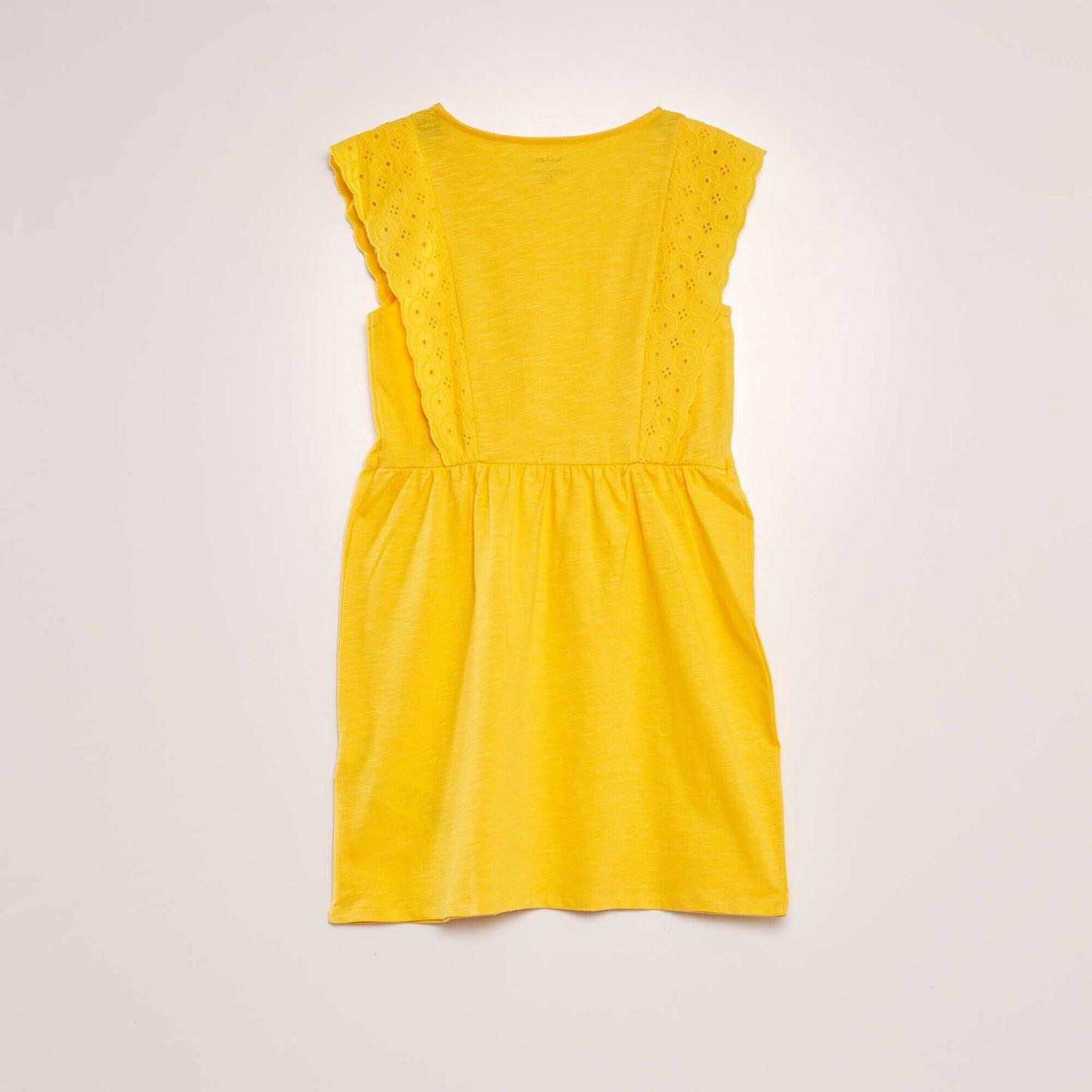 Robe avec broderies anglaises Jaune