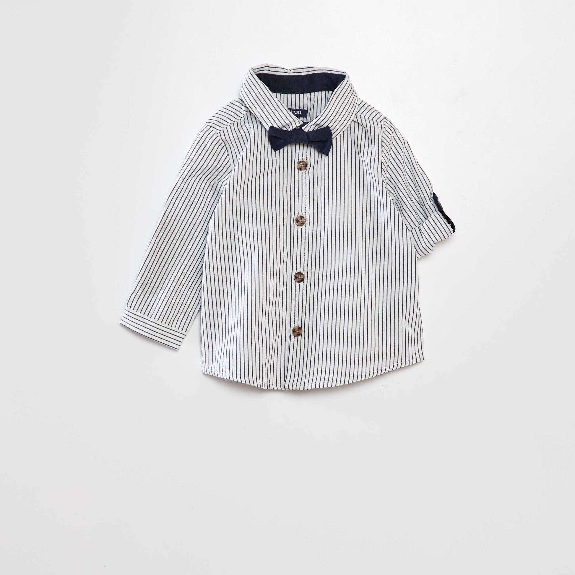 Chemise ray e avec noeud papillon Blanc ray e