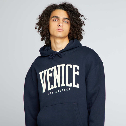 Sweat à capuche à motif Bleu