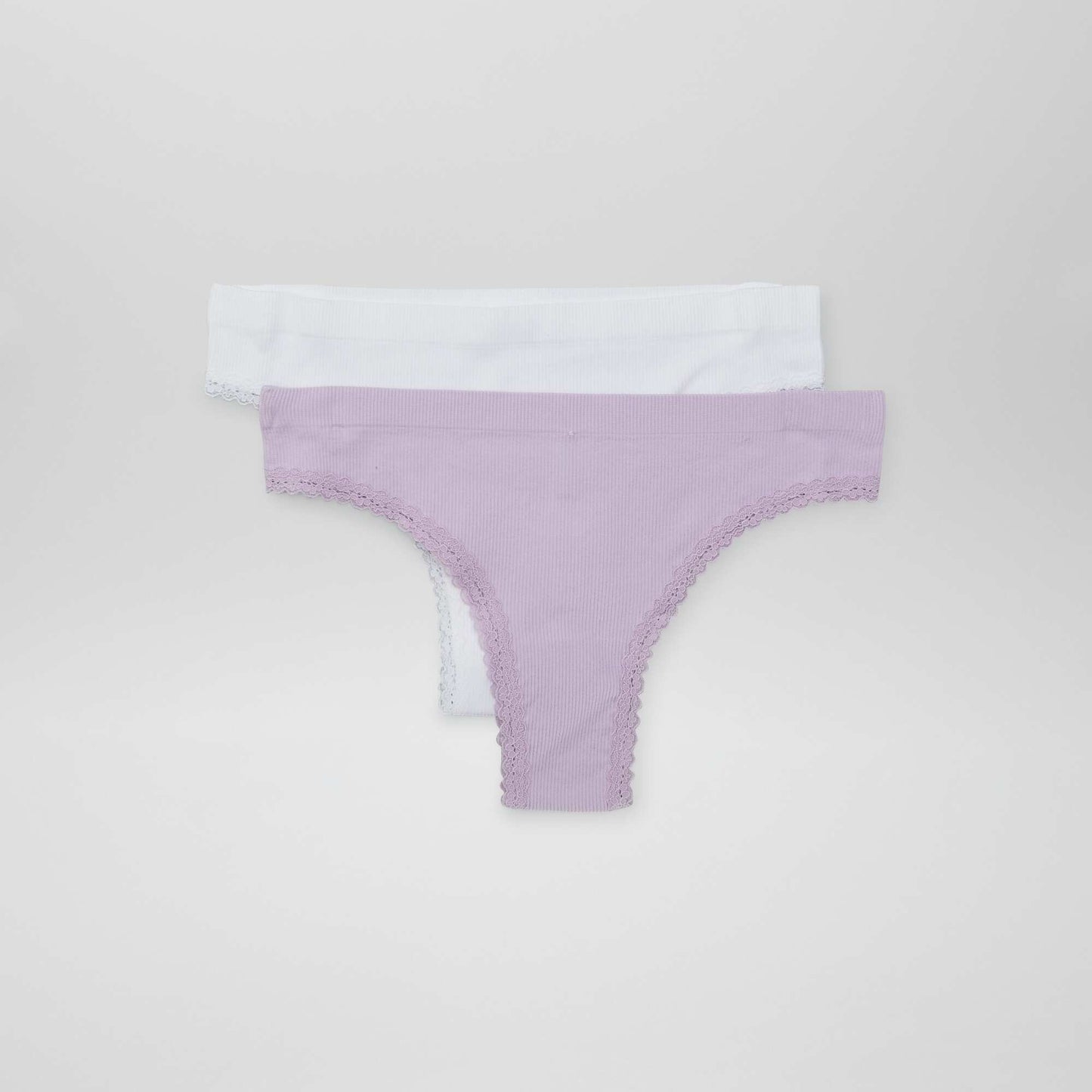 Lot de 2 tangas c tel s Violet/blanc