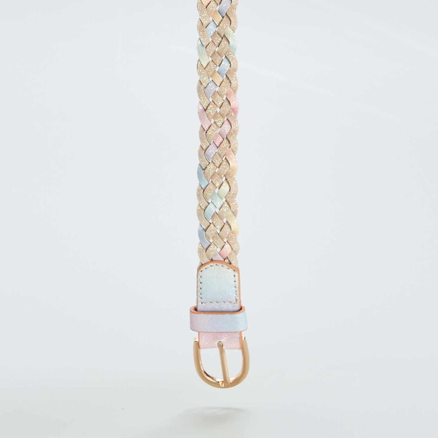 Ceinture tress e multicolore et paillet e Rose