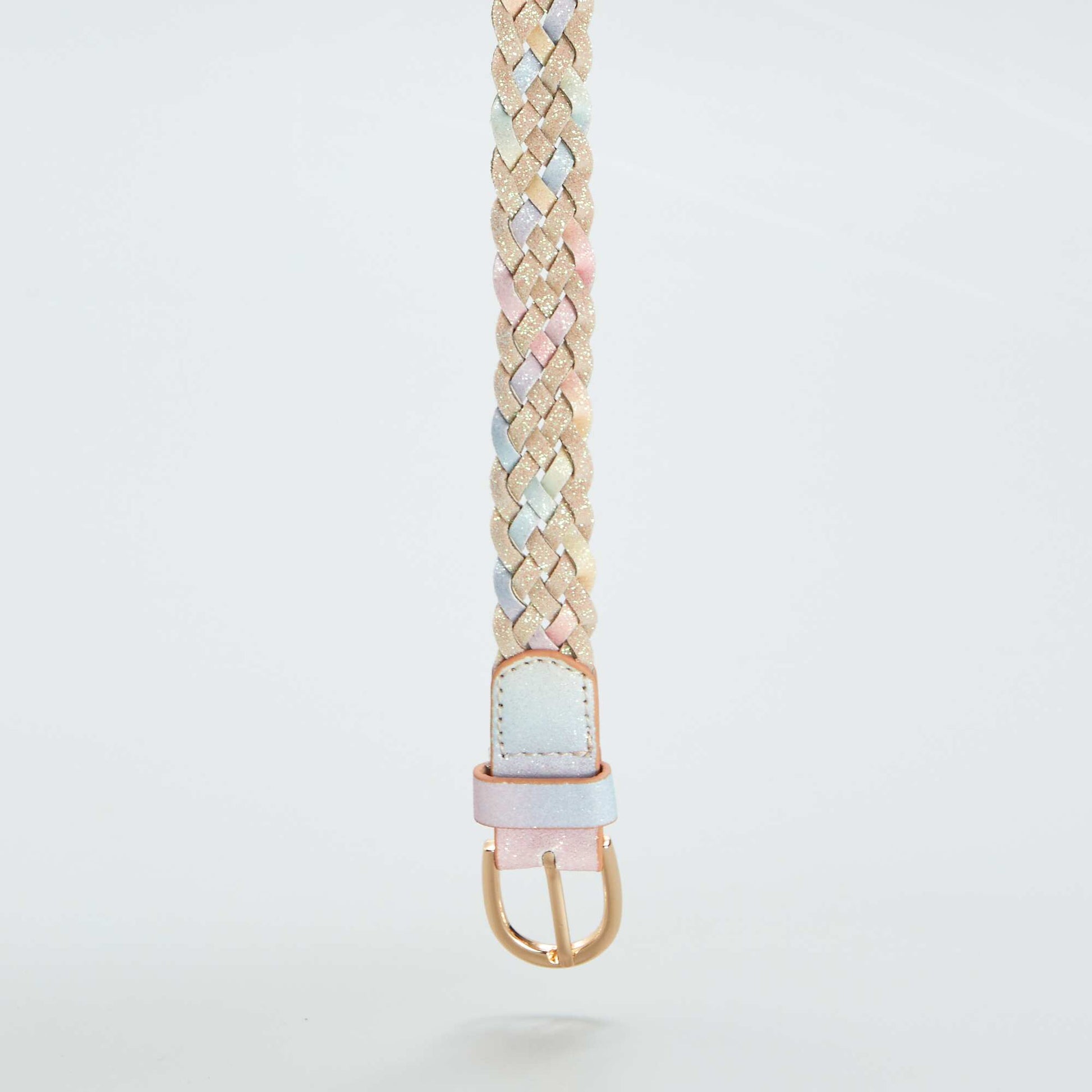 Ceinture tress e multicolore et paillet e Rose