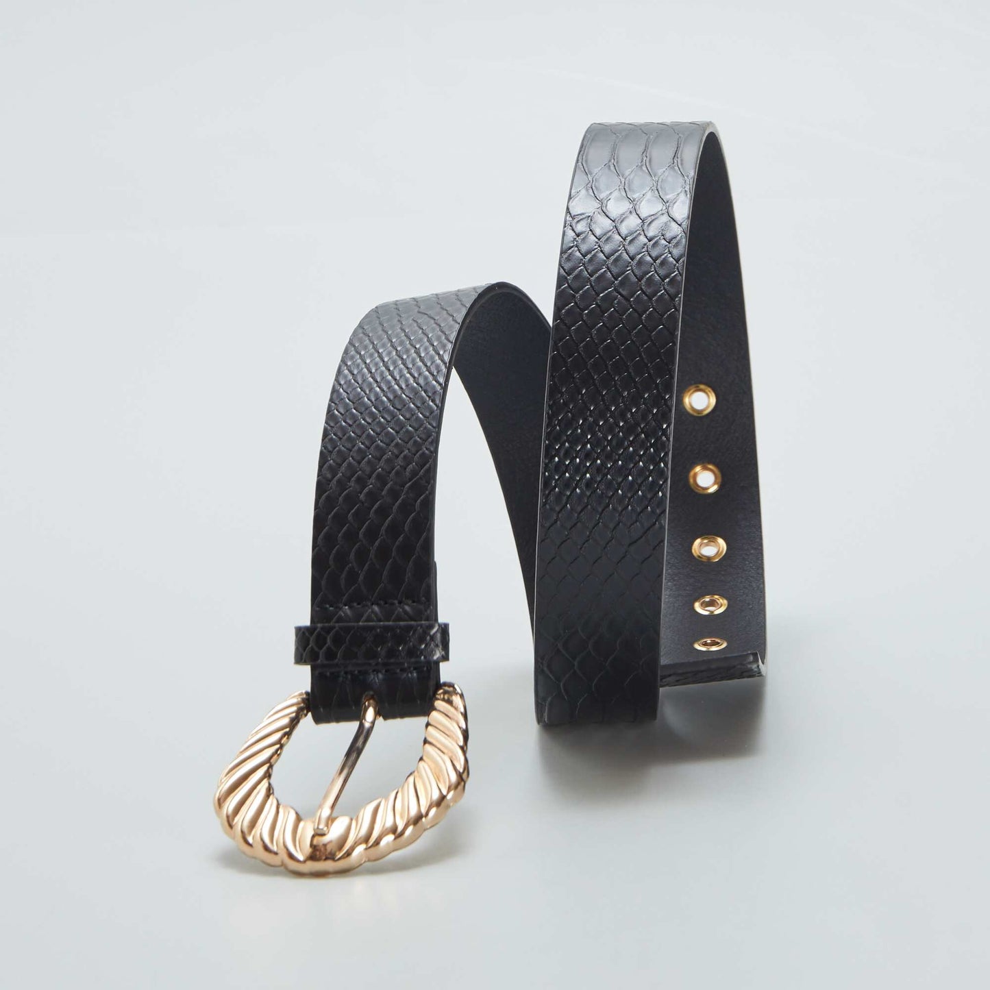 Ceinture effet croco Noir