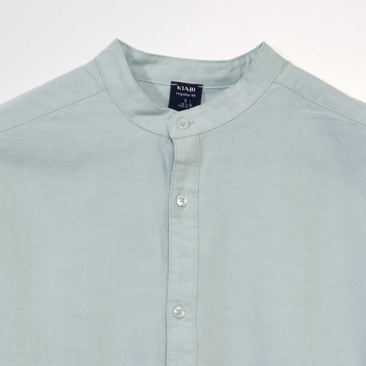 Chemise oxford col mao Bleu