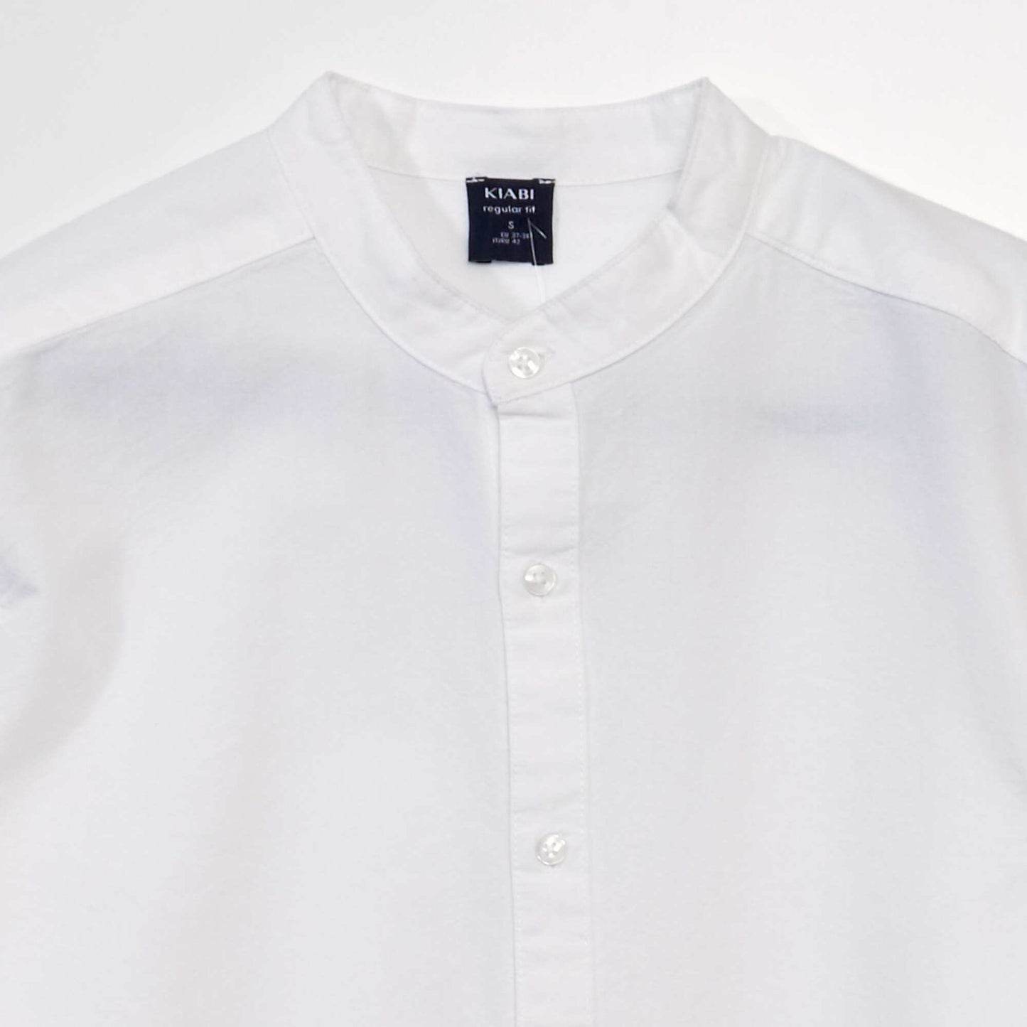 Chemise oxford col mao Blanc