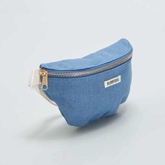 Sac banane en denim avec imprim int rieur Bleu denim