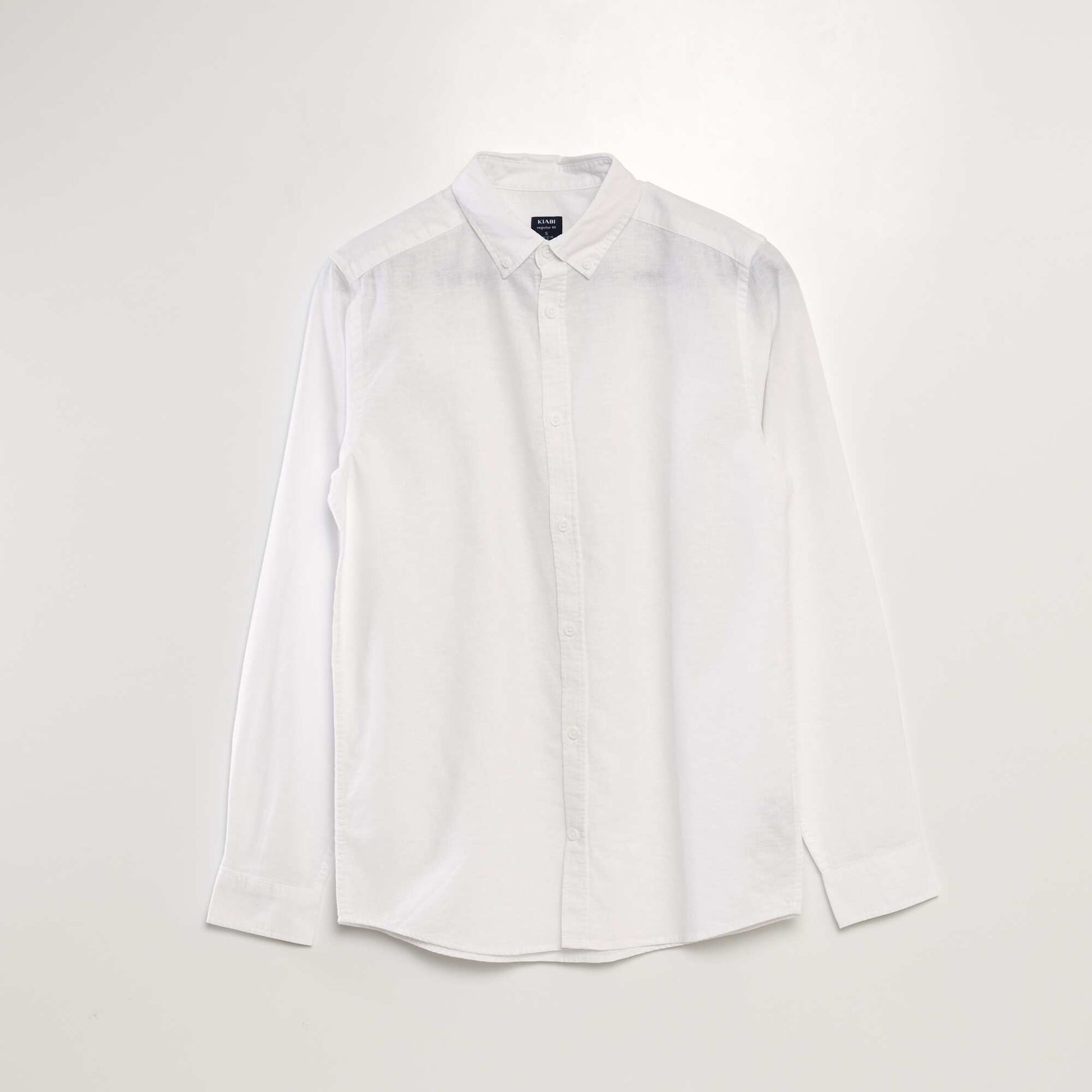 Chemise manches longues avec lin blanc