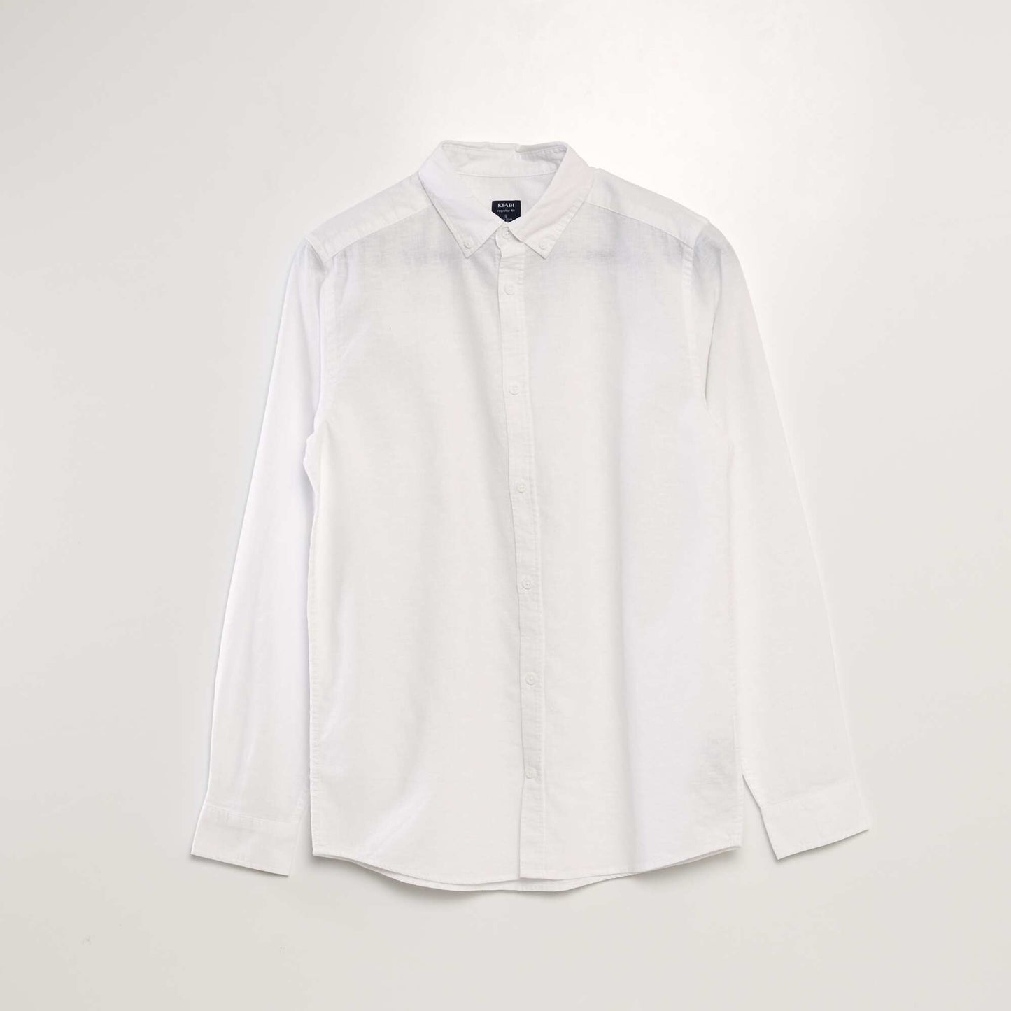 Chemise   manches longues avec lin blanc