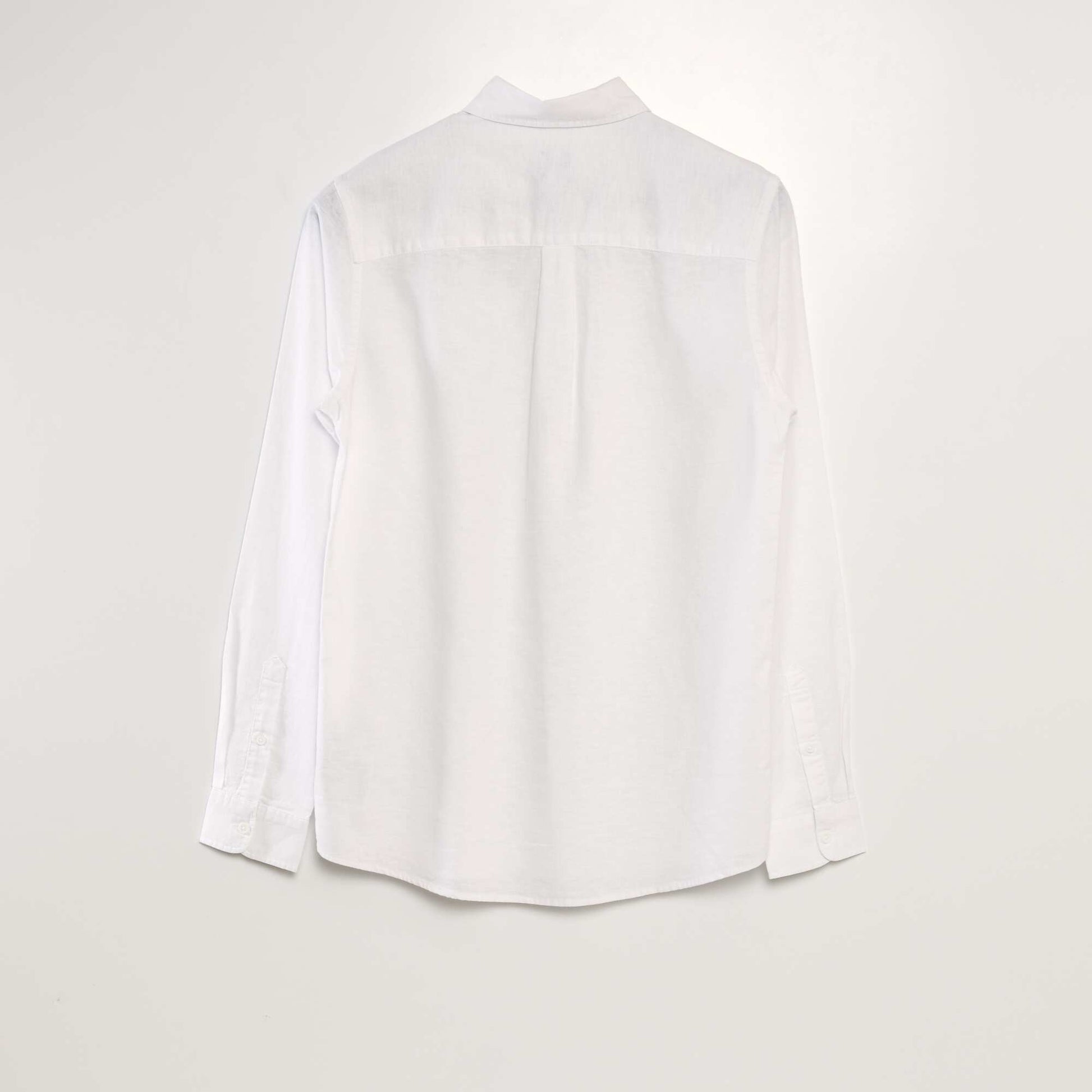 Chemise manches longues avec lin blanc