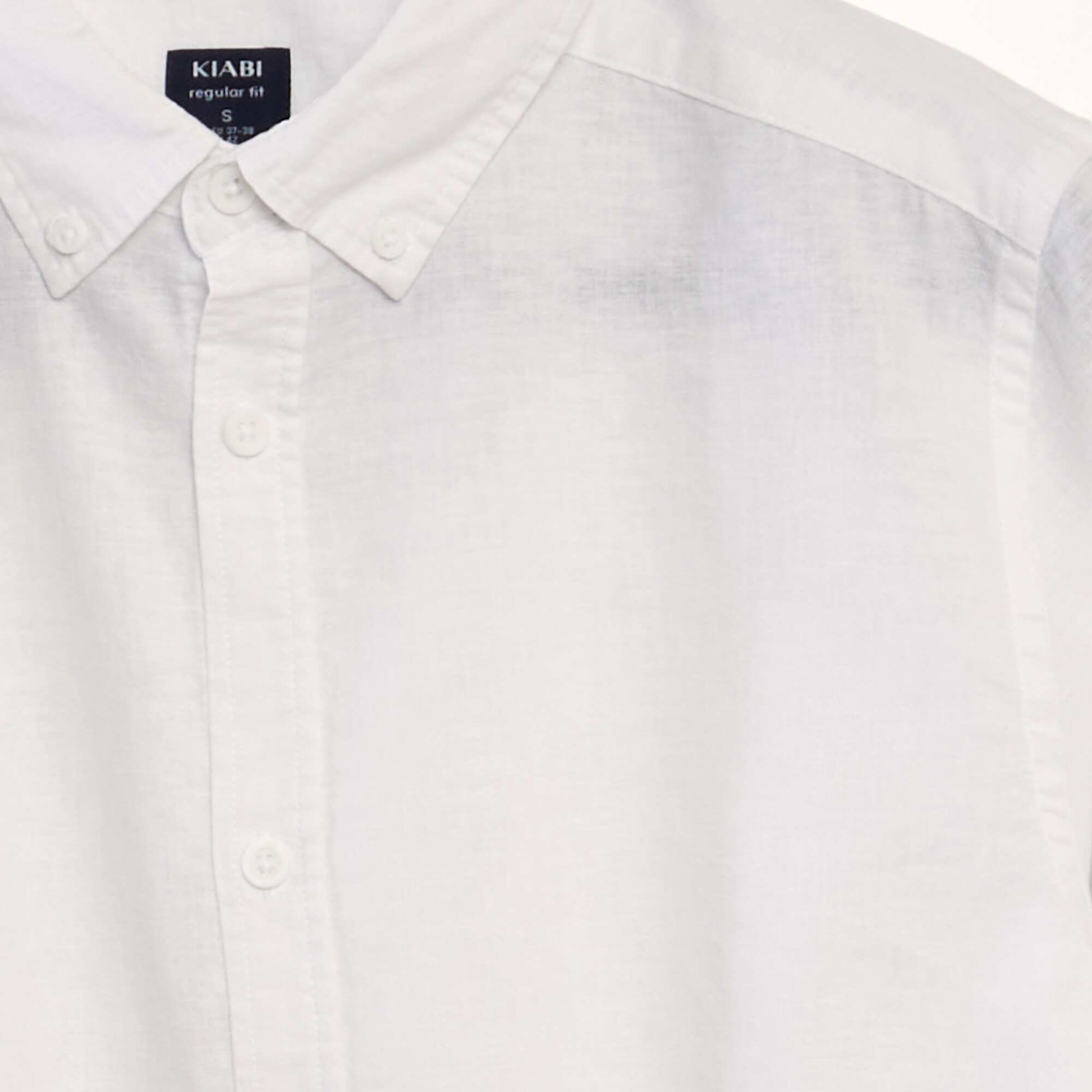 Chemise manches longues avec lin blanc