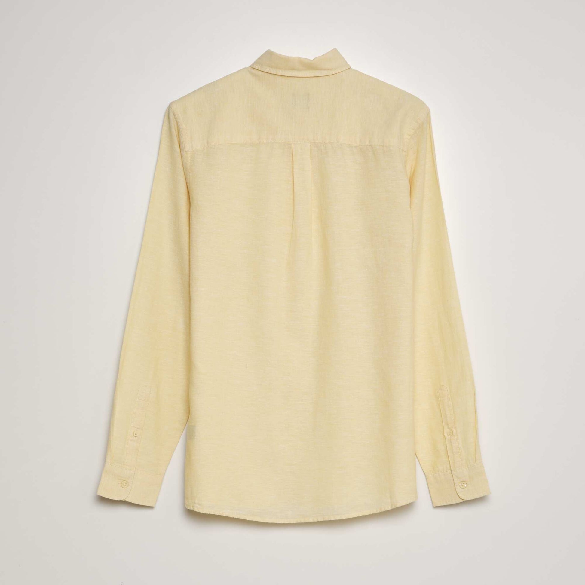 Chemise manches longues avec lin Jaune