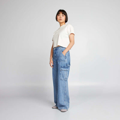 Jean wild leg + 2 poches larges Stone