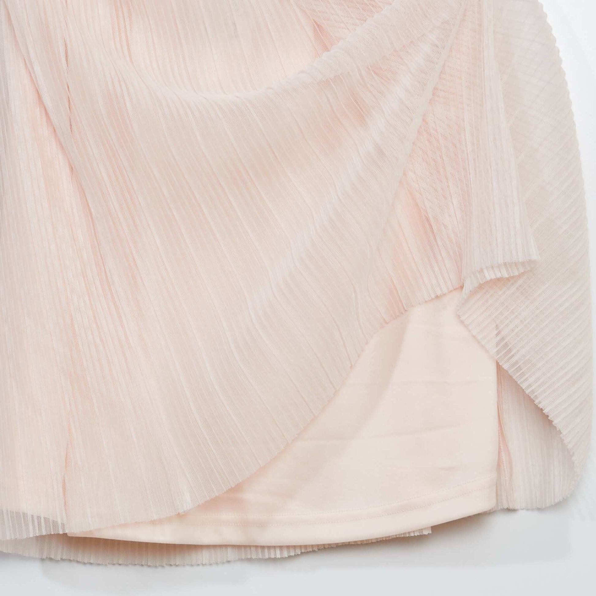 Jupe en maille pliss e avec ceinture paillet e Rose