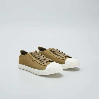 Baskets basses en toile Kaki