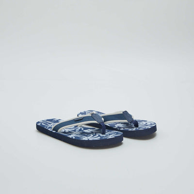 Tong lani re en textile Bleu