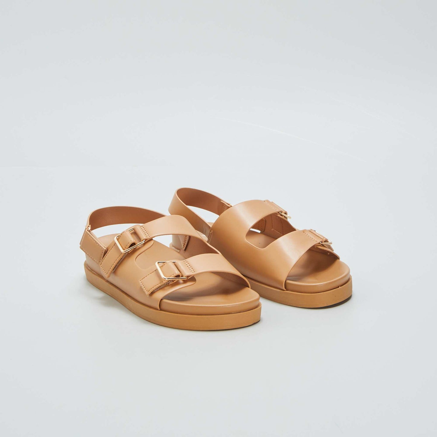 Sandales double-bride Marron